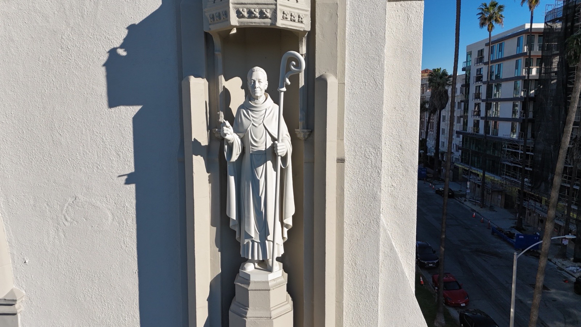 Statue of Bishop Barbara Harris installed on the exterior of St. James’.